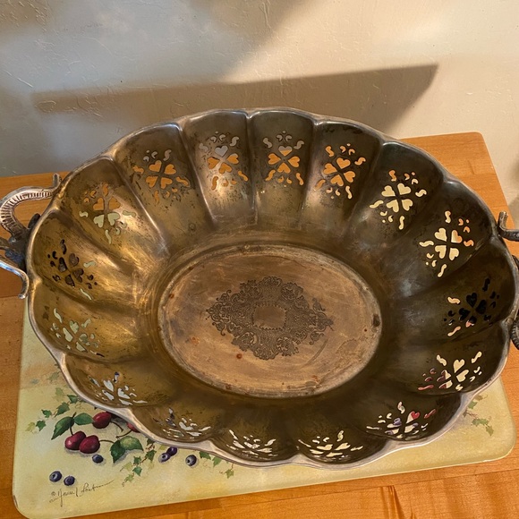Vintage Reticulated Ram’s Head Silver Plate Fruit Bowl!! - Picture 4 of 10